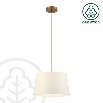 Luster na sajli AIDA 1xE27/15W/230V Ø 35 cm hrast/krem