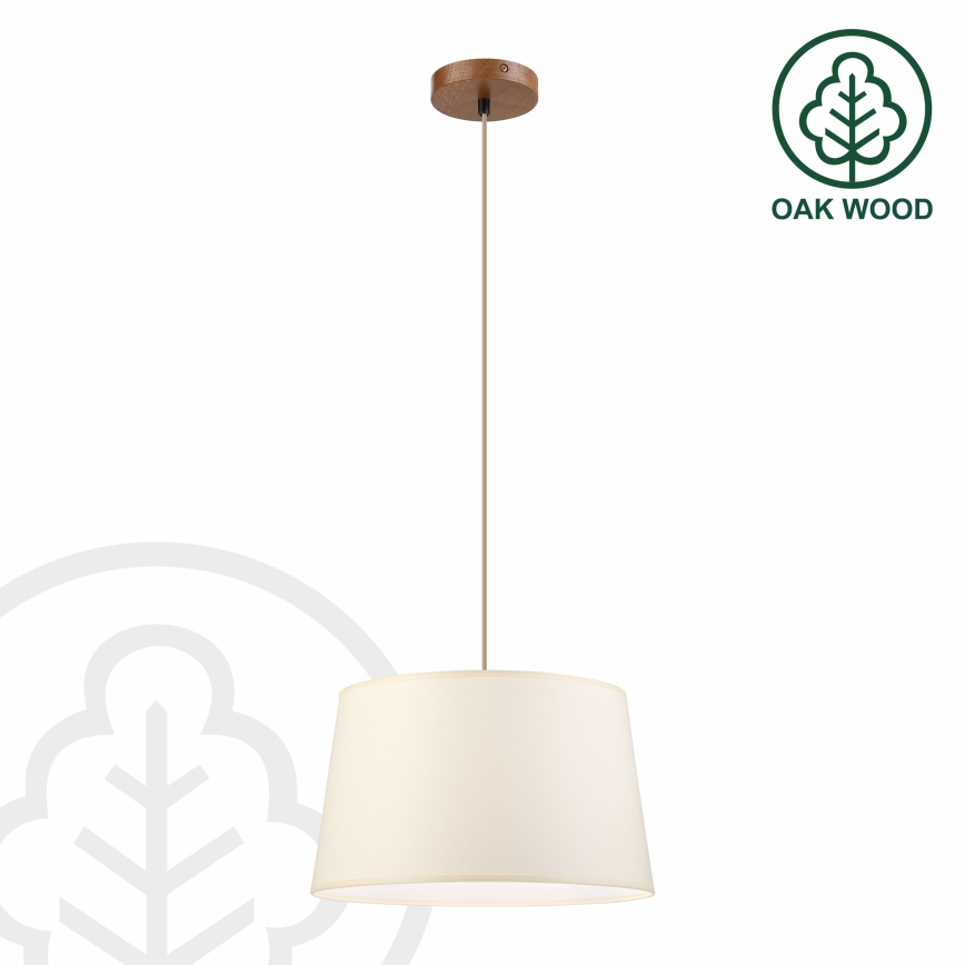 Luster na sajli AIDA 1xE27/15W/230V Ø 35 cm hrast/krem
