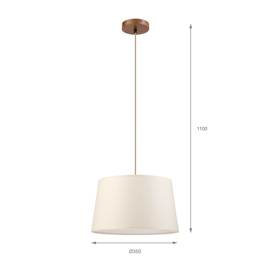 Luster na sajli AIDA 1xE27/15W/230V Ø 35 cm hrast/krem