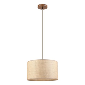 Luster na sajli AIDA 1xE27/15W/230V Ø 35 cm hrast/rafija