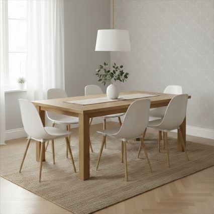 Luster na sajli AIDA 1xE27/60W/230V promjer 35 cm hrast/smeđa/bijela