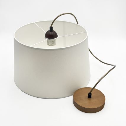 Luster na sajli AIDA 1xE27/60W/230V promjer 35 cm hrast/smeđa/bijela