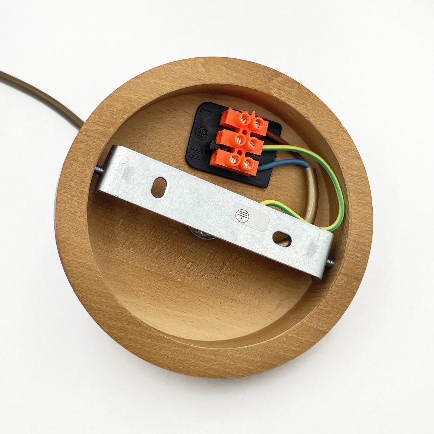 Luster na sajli AIDA 1xE27/60W/230V promjer 35 cm hrast/smeđa/bijela