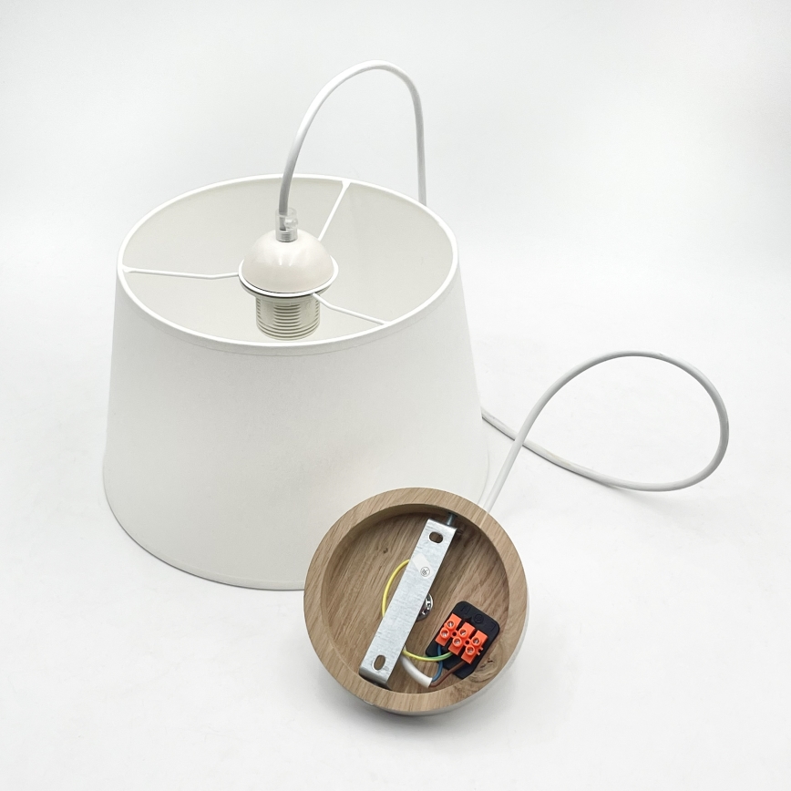 Luster na sajli AIDA 1xE27/60W/230V Ø 25 cm hrast/bijela