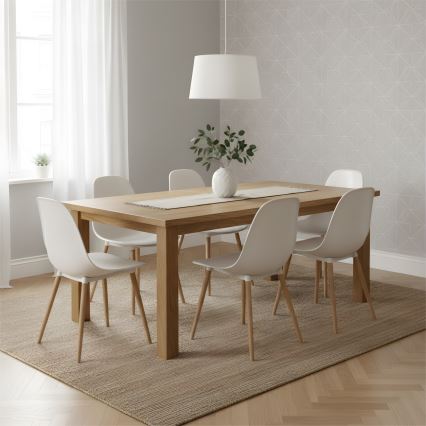 Luster na sajli AIDA 1xE27/60W/230V Ø 35 cm hrast/bijela