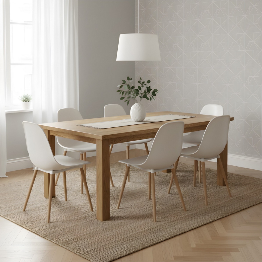 Luster na sajli AIDA 1xE27/60W/230V Ø 35 cm hrast/bijela