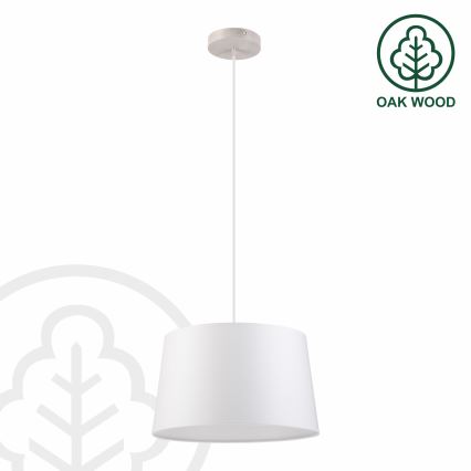 Luster na sajli AIDA 1xE27/60W/230V Ø 35 cm hrast/bijela