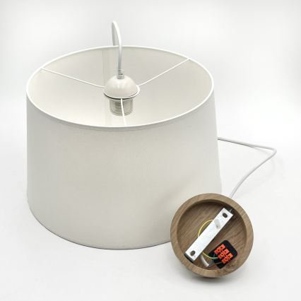 Luster na sajli AIDA 1xE27/60W/230V Ø 35 cm hrast/bijela