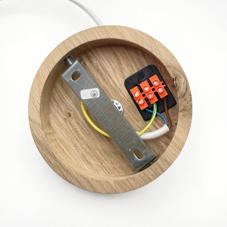 Luster na sajli AIDA 1xE27/60W/230V Ø 35 cm hrast/bijela