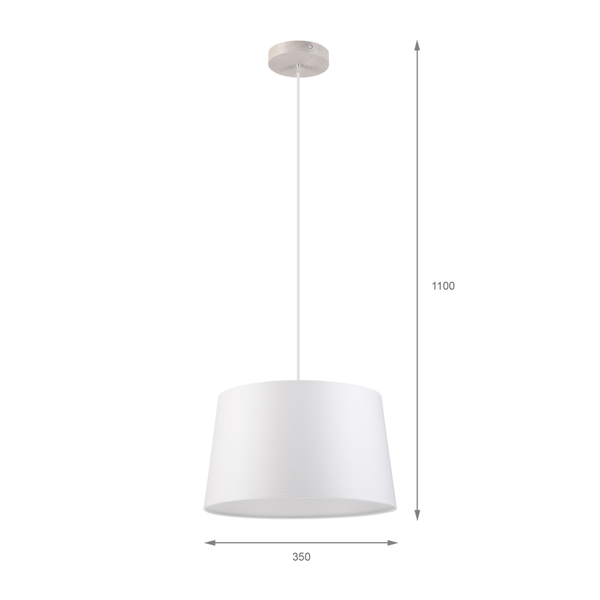 Luster na sajli AIDA 1xE27/60W/230V Ø 35 cm hrast/bijela