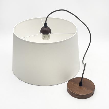 Luster na sajli AIDA 1xE27/60W/230V Ø 35 cm hrast/orah/bijela