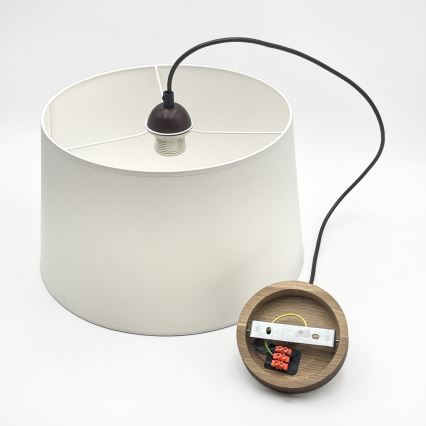 Luster na sajli AIDA 1xE27/60W/230V Ø 35 cm hrast/orah/bijela