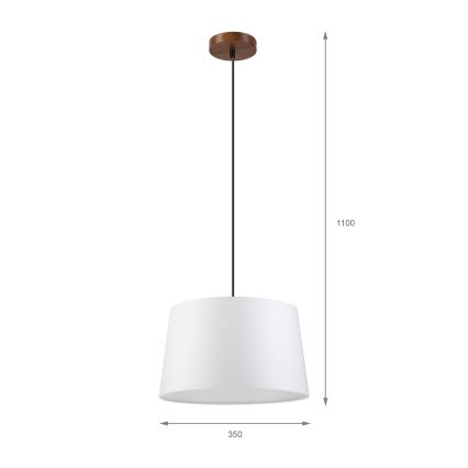 Luster na sajli AIDA 1xE27/60W/230V Ø 35 cm hrast/orah/bijela