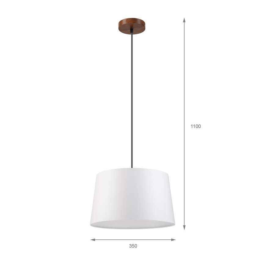 Luster na sajli AIDA 1xE27/60W/230V Ø 35 cm hrast/orah/bijela