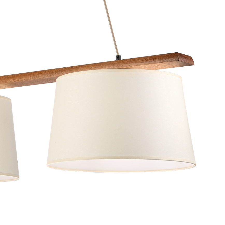 Luster na sajli AIDA 2xE27/15W/230V promjer 35 cm hrast/krem