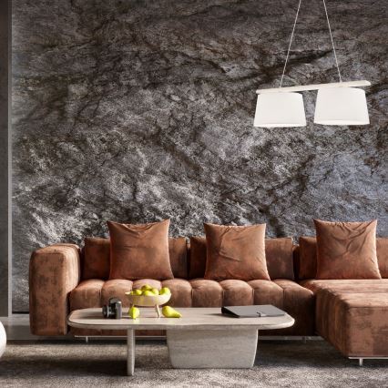 Luster na sajli AIDA 2xE27/60W/230V Ø 35 cm hrast/bijela