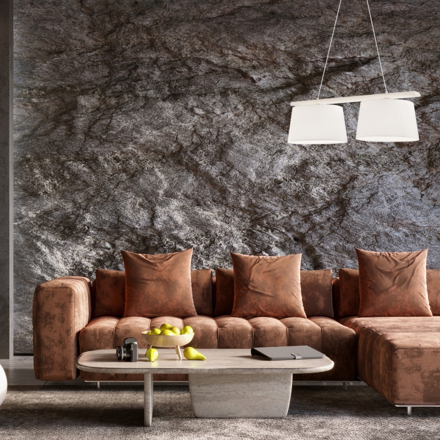 Luster na sajli AIDA 2xE27/60W/230V Ø 35 cm hrast/bijela