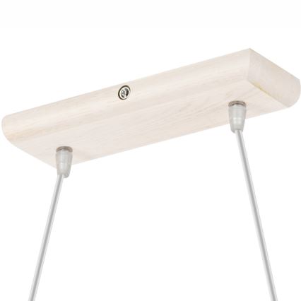 Luster na sajli AIDA 2xE27/60W/230V Ø 35 cm hrast/bijela