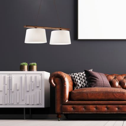 Luster na sajli AIDA 2xE27/60W/230V Ø 35 cm hrast/orah