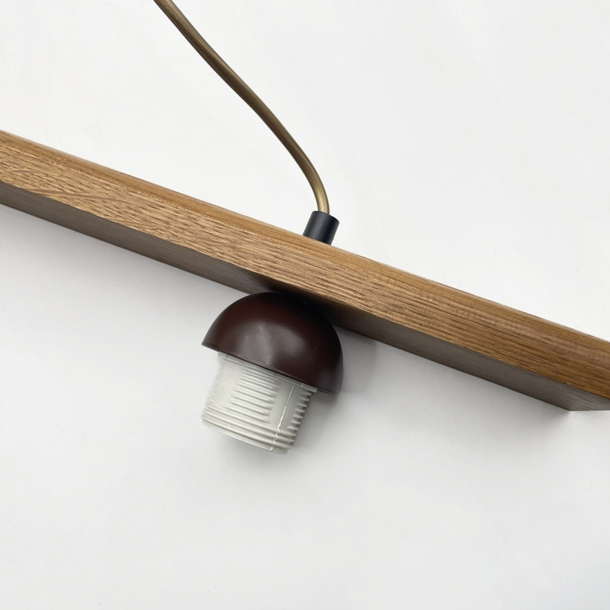 Luster na sajli AIDA 3xE27/15W/230V Ø 25 cm hrast/krem