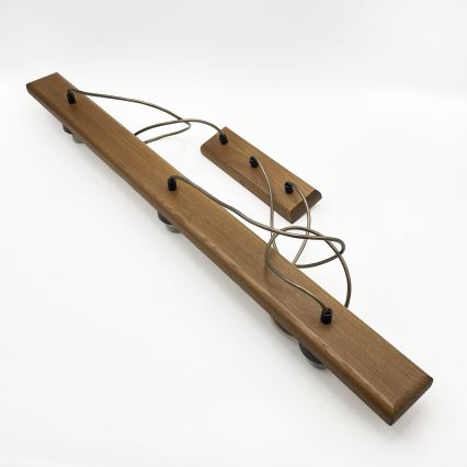 Luster na sajli AIDA 3xE27/15W/230V Ø 25 cm hrast/rafija