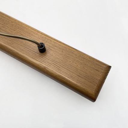 Luster na sajli AIDA 3xE27/15W/230V Ø 25 cm hrast/rafija