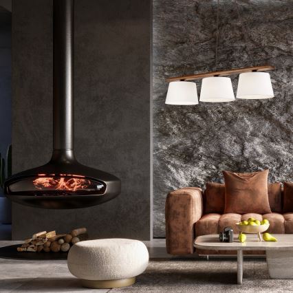 Luster na sajli AIDA 3xE27/60W/230V Ø 25 cm hrast/orah