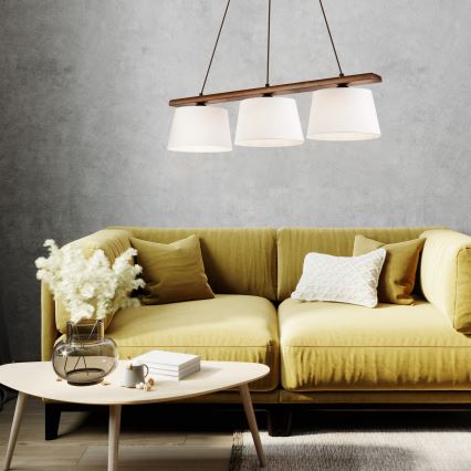 Luster na sajli AIDA 3xE27/60W/230V Ø 25 cm hrast/orah
