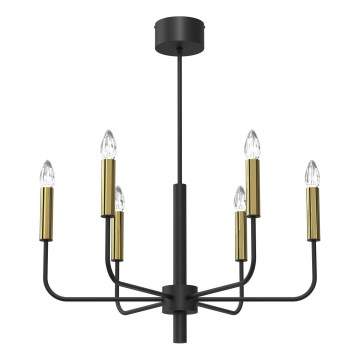 Luster na sajli AKASYA 6xE14/15W/230V crna/zlatna