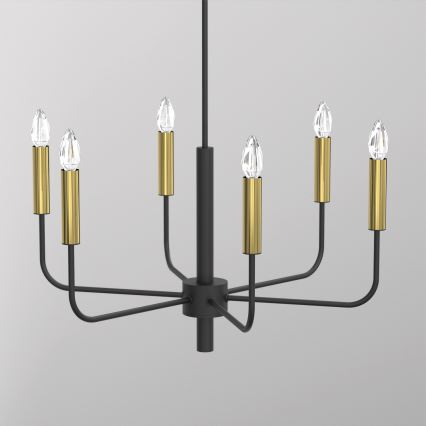 Luster na sajli AKASYA 6xE14/15W/230V crna/zlatna
