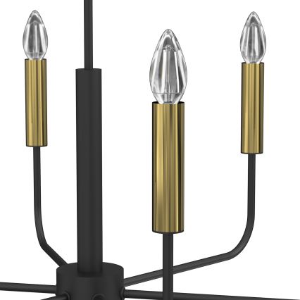 Luster na sajli AKASYA 6xE14/15W/230V crna/zlatna