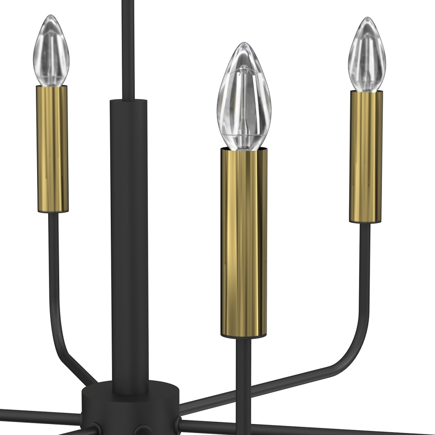 Luster na sajli AKASYA 6xE14/15W/230V crna/zlatna