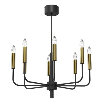 Luster na sajli AKASYA 8xE14/15W/230V crna/zlatna