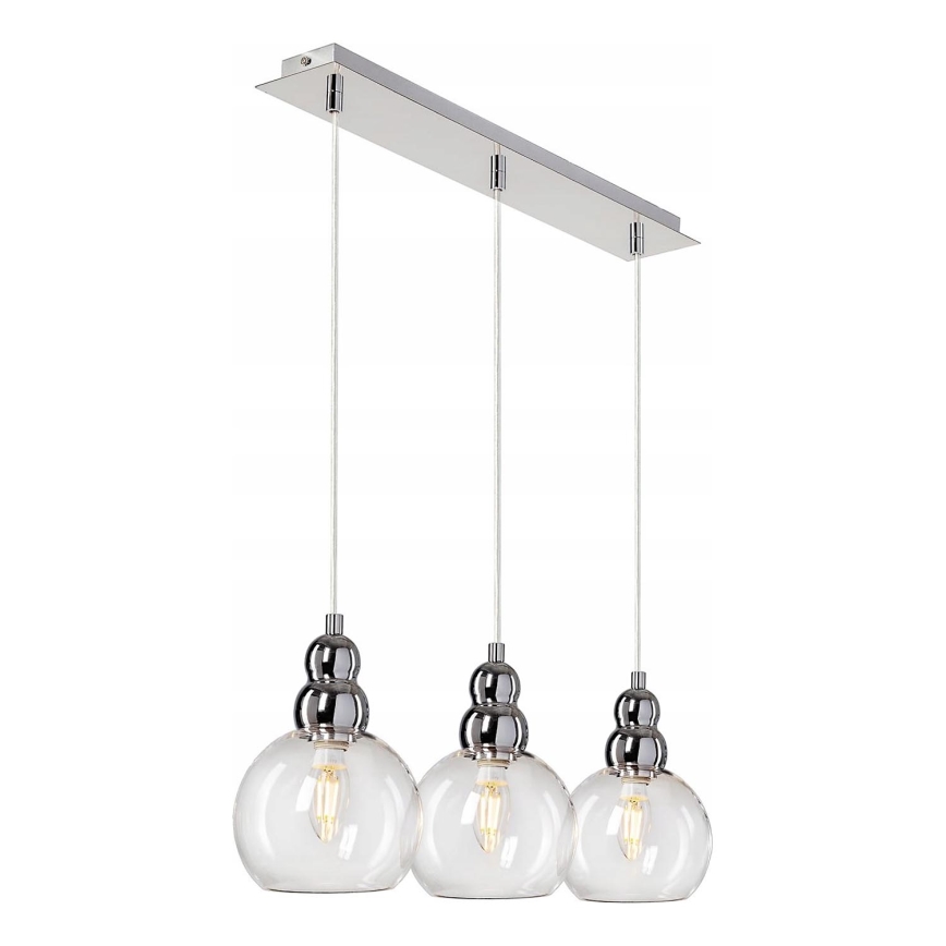 Luster na sajli AKSO 3xE14/40W/230V srebrna