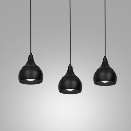 Luster na sajli AKTAN 3xE27/60W/230V crna