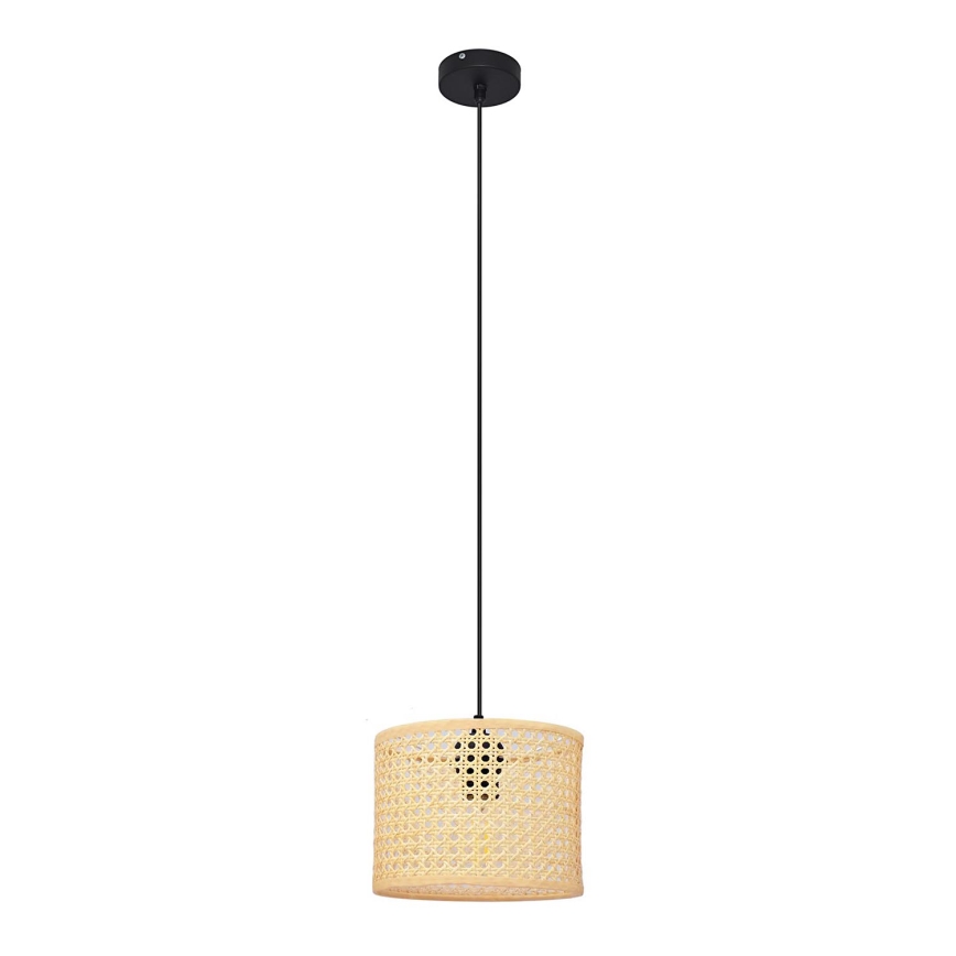 Luster na sajli ALBA 1xE27/15W/230V pr. 20 cm ratan/crna