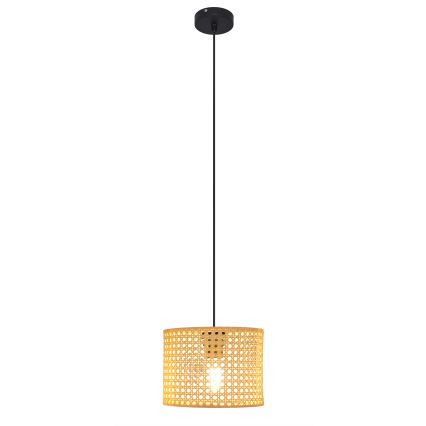 Luster na sajli ALBA 1xE27/15W/230V pr. 20 cm ratan/crna
