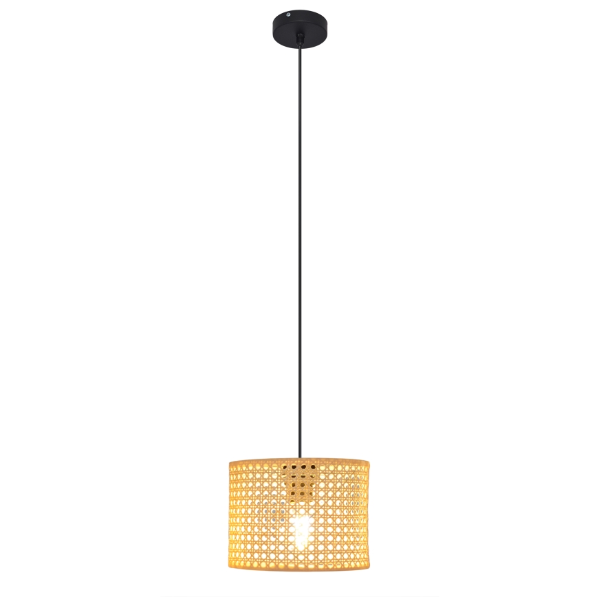 Luster na sajli ALBA 1xE27/15W/230V pr. 20 cm ratan/crna