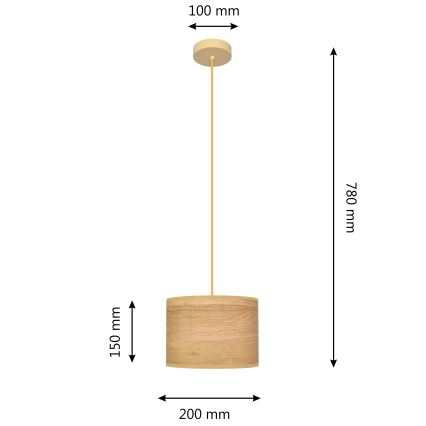 Luster na sajli ALBA 1xE27/15W/230V pr. 20 cm smeđa