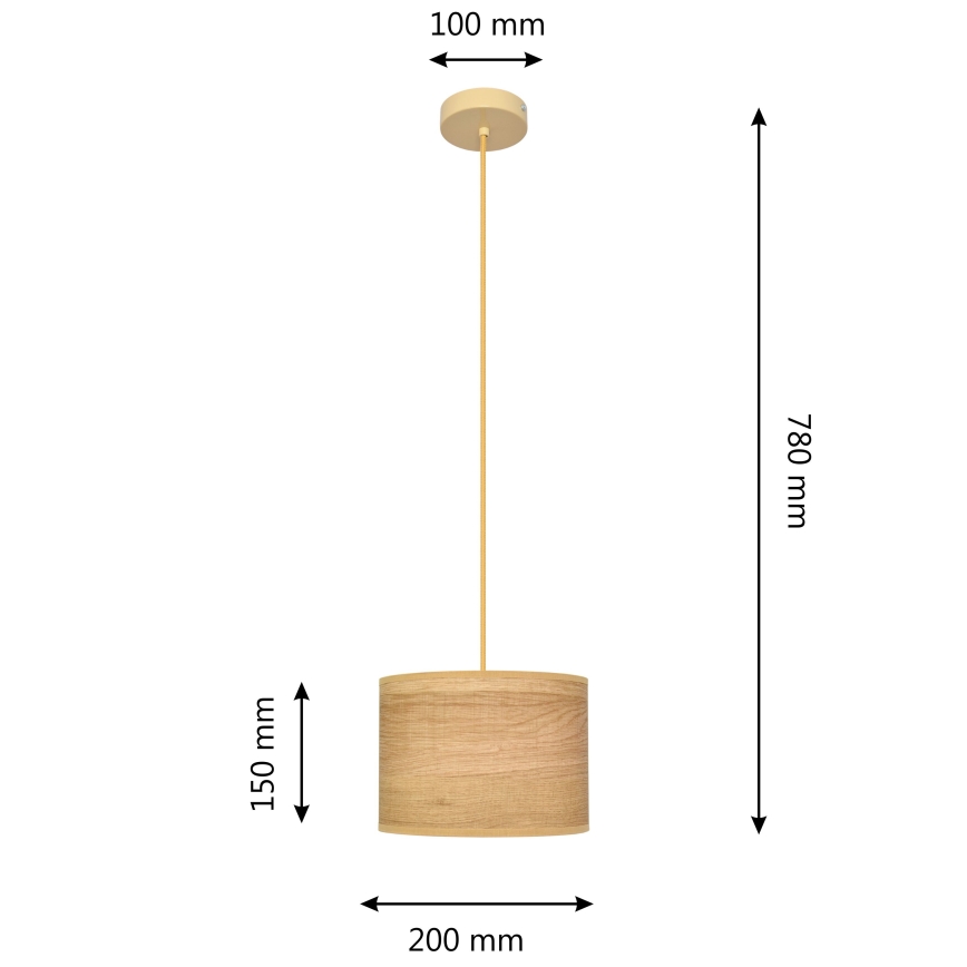 Luster na sajli ALBA 1xE27/15W/230V pr. 20 cm smeđa