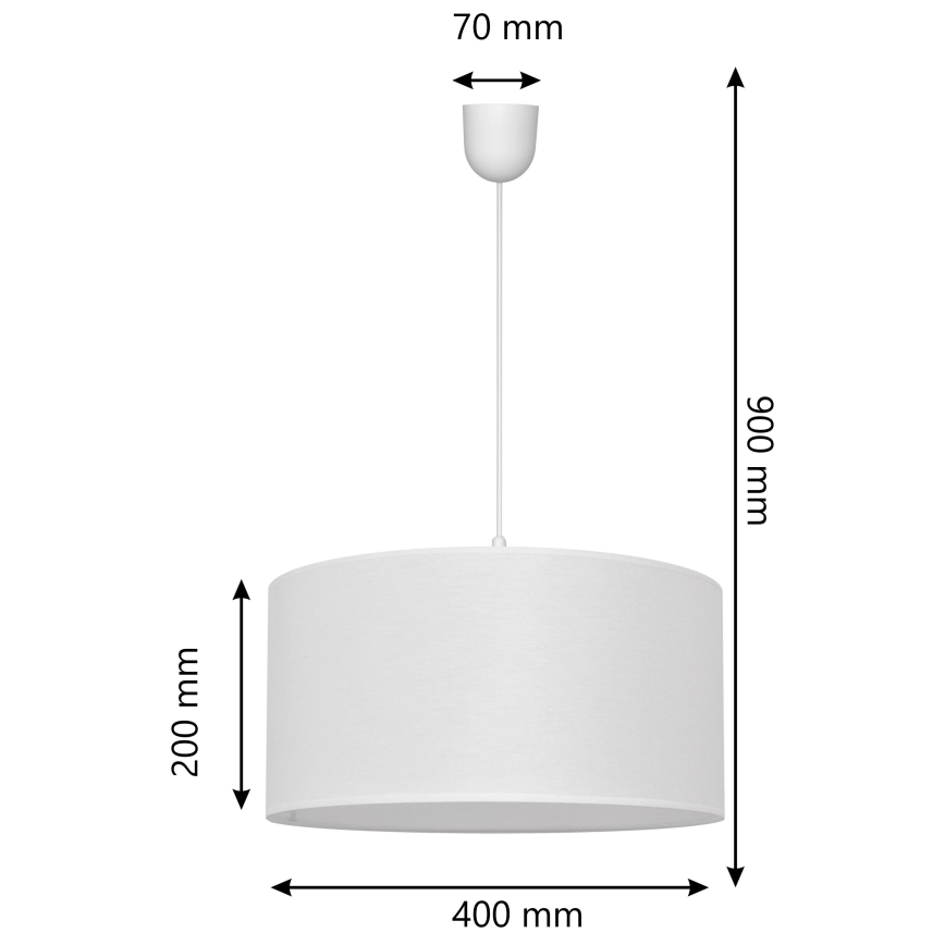 Luster na sajli ALBA 1xE27/15W/230V pr. 40 cm bijela