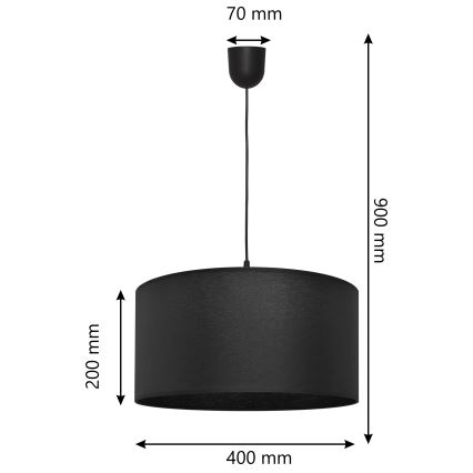 Luster na sajli ALBA 1xE27/15W/230V pr. 40 cm crna