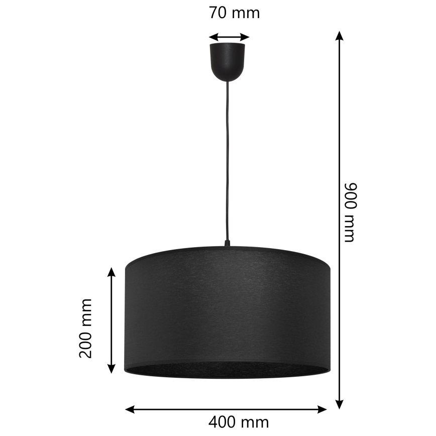 Luster na sajli ALBA 1xE27/15W/230V pr. 40 cm crna