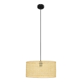 Luster na sajli ALBA 1xE27/15W/230V pr. 40 cm ratan/crna