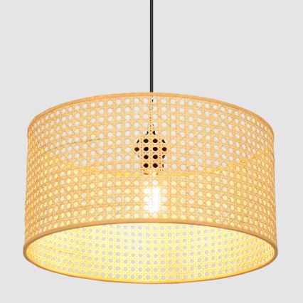 Luster na sajli ALBA 1xE27/15W/230V pr. 40 cm ratan/crna