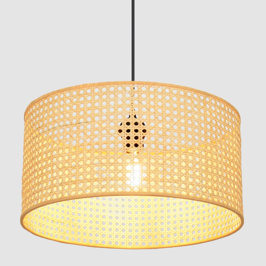 Luster na sajli ALBA 1xE27/15W/230V pr. 40 cm ratan/crna