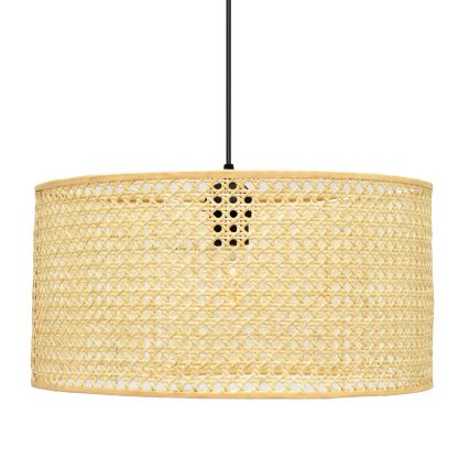 Luster na sajli ALBA 1xE27/15W/230V pr. 40 cm ratan/crna