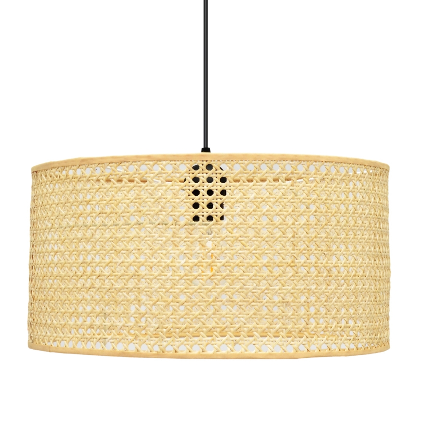 Luster na sajli ALBA 1xE27/15W/230V pr. 40 cm ratan/crna