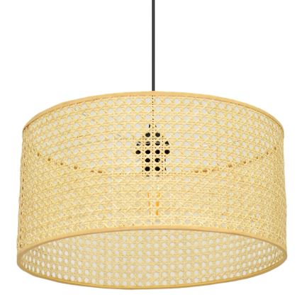 Luster na sajli ALBA 1xE27/15W/230V pr. 40 cm ratan/crna