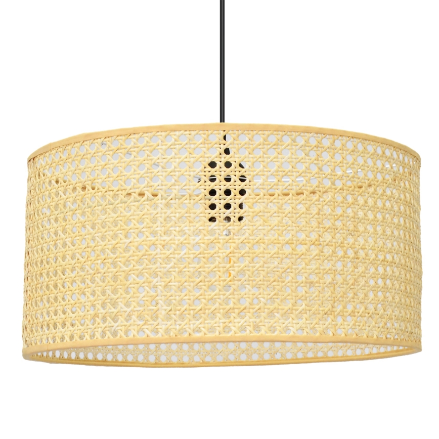 Luster na sajli ALBA 1xE27/15W/230V pr. 40 cm ratan/crna